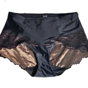 lg cheeky shapewear black lace design accent panel